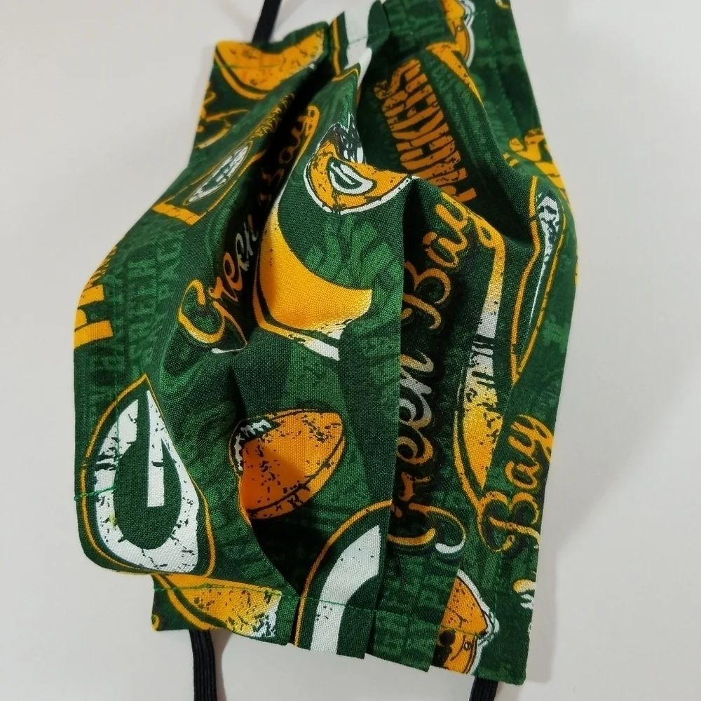 Hand Crafted Face Mask NFL Sports Team Green Bay Packers Green Yellow